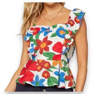 Skies Are Blue Roxana Floral Peplum Top